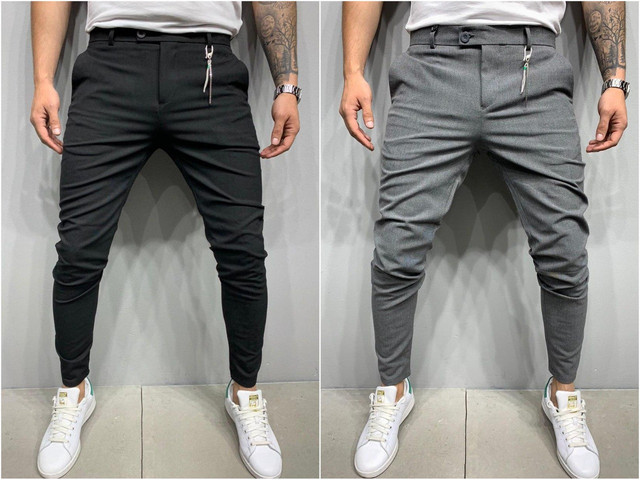 Черные брюки мужские зауженные к низу, 2 цвета черный и серый, молодежныебрюки, демисезонные турецкие: продажа, цена в Киеве. Мужские брюки от\